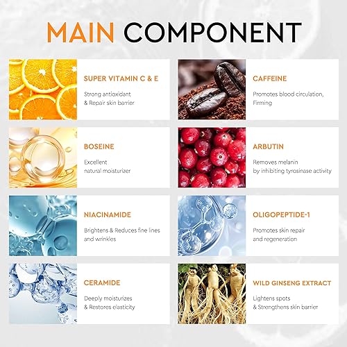 Miniatura 5 de Suero súper vitamina C para mujeres mayores de 70 años, suero facial con vitamina C para mujeres, antienvejecimiento, removedor de manchas oscuras