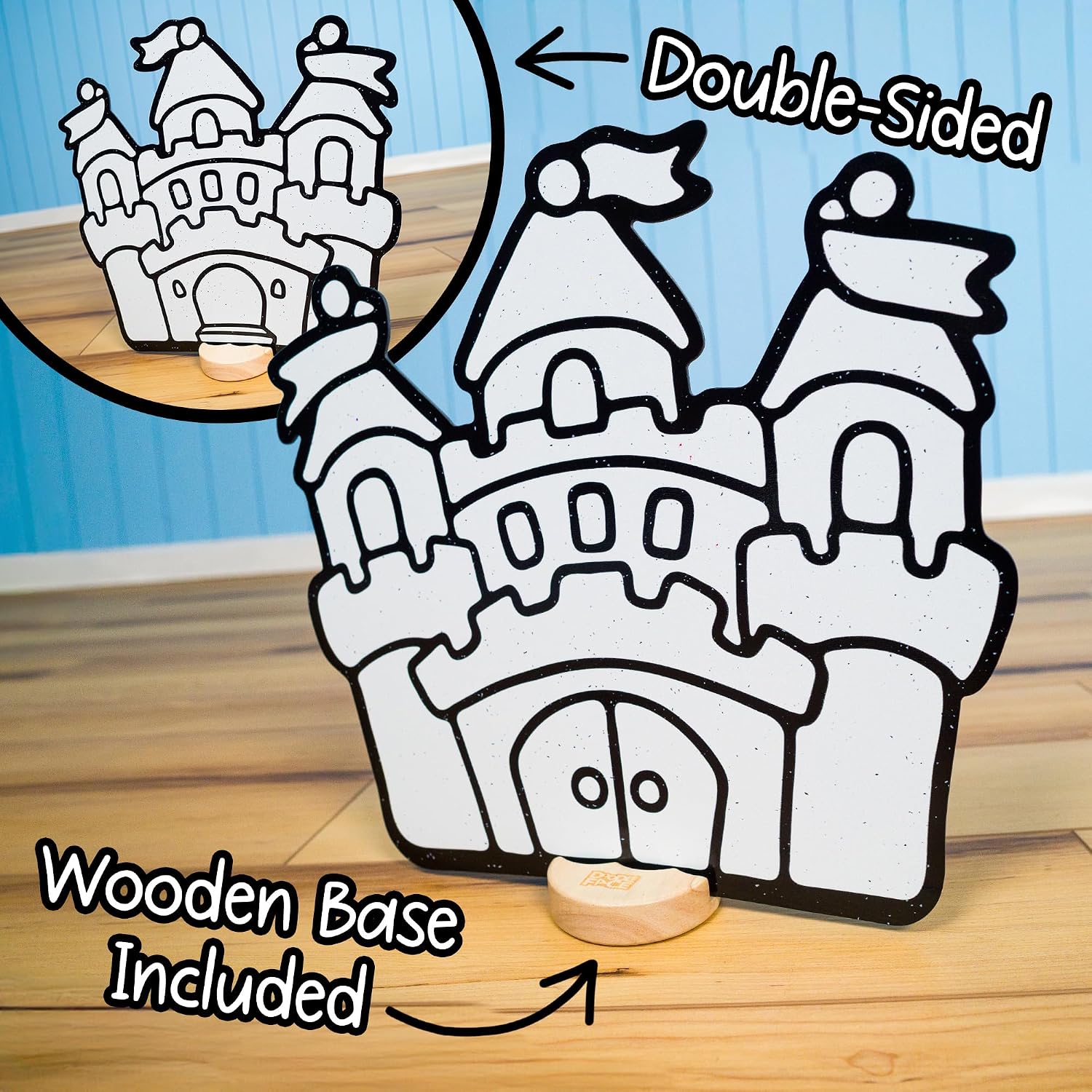 Fairytale Toy Set for Kids: Color, Play, and Wipe Away with Crayons and Eraser. Educational Reusable Coloring Toy with Castle, Princess, Unicorn, StarWand.