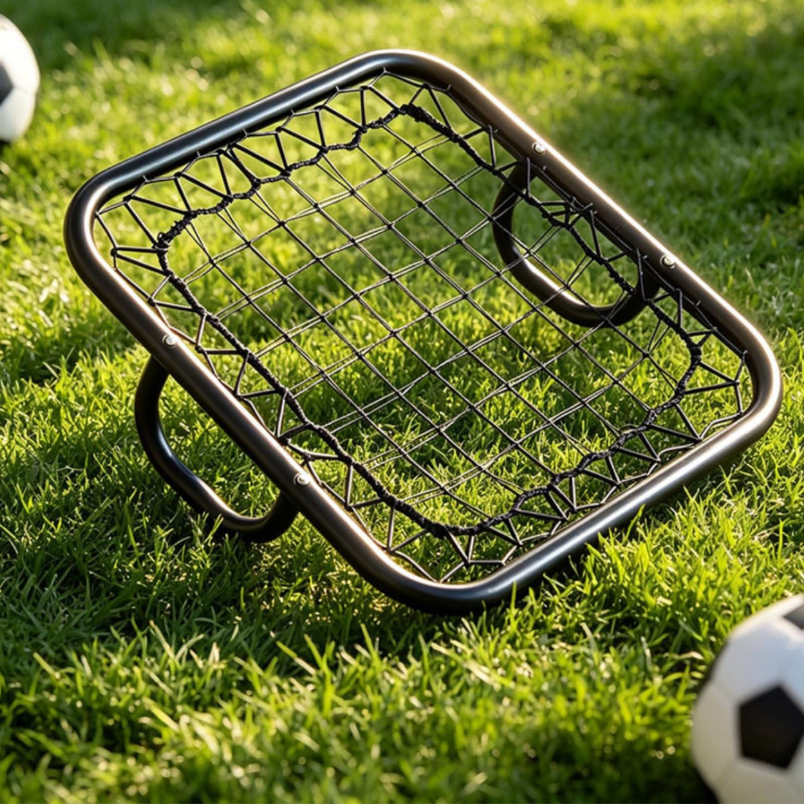 Red de de Fútbol Manual y Portátil con Doble Capa Armazón de Metal Estable y Malla Sintética Favorece Respuesta y Manejo del Balón Adecuada