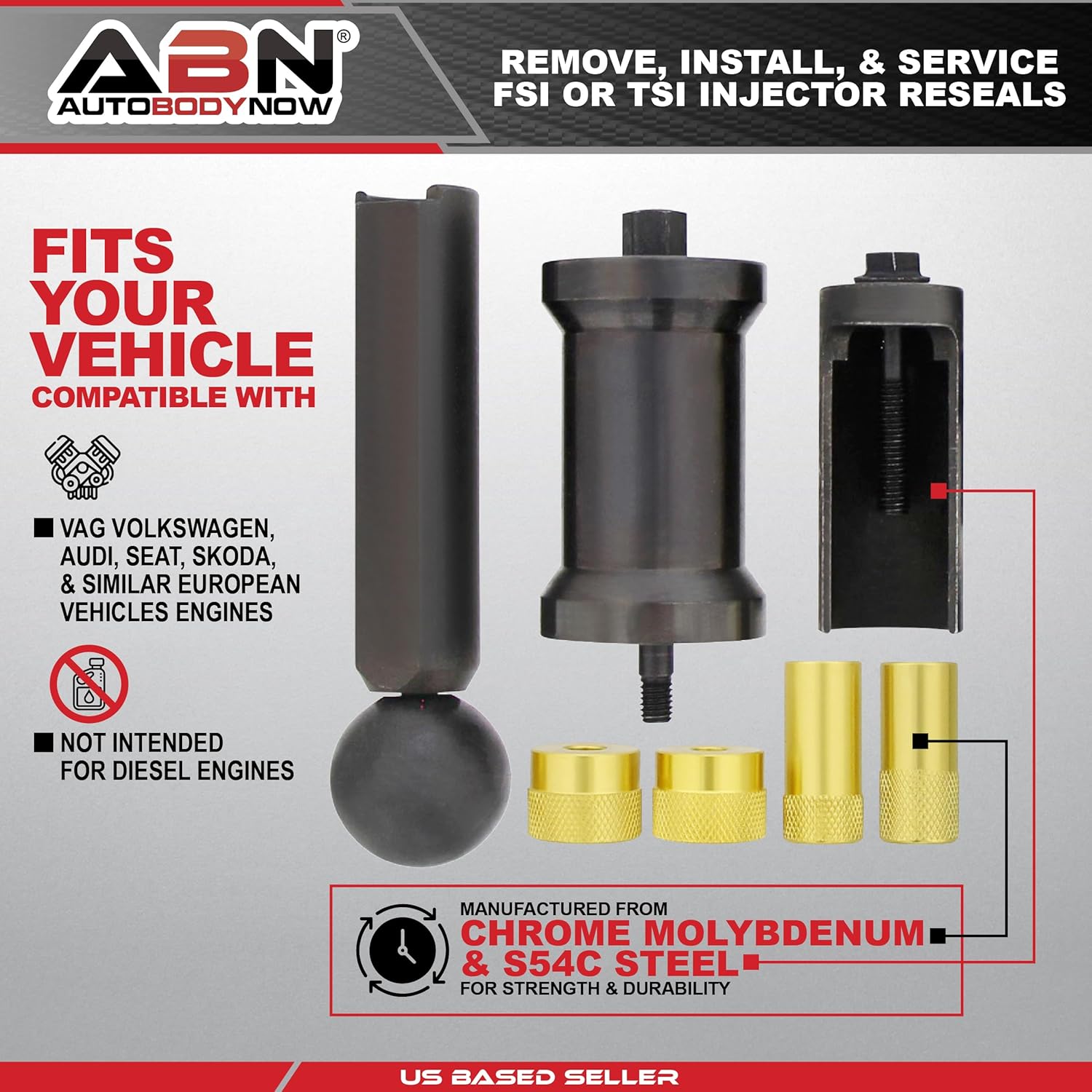 ABN Injector Puller 16pc Removal Tool – Injector Tool Car Repair Garage Installer Tools