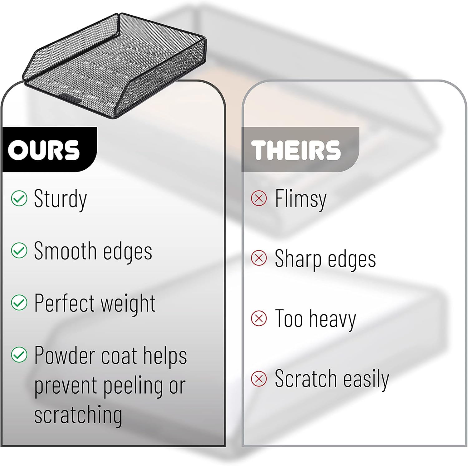 Mr. Pen Mesh Desk Organizer - Single Tray with Letter Tray, File Holder for Desk Paper Management - Image 4
