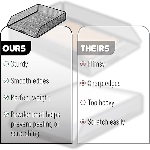 Miniatura 4 de Mr. Pen Organizador de escritorio de malla, bandeja individual con bandeja de cartas, soporte para archivos para gestión de papel de escritorio