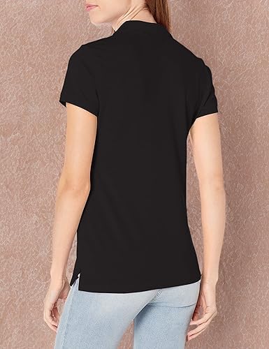 Miniatura 4 de Nautica - Camiseta de polo para mujer, de manga corta, 5 botones, transpirable, 100% algodón