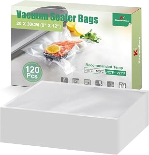 KitchenBoss Vacuum Bag 20x30cm 120 Bags: Professional foil bag for all vacuum packers and sous vide, food vacuum bag 175µm, strong and durable