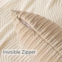 Vista 253 de UGASA - Juego de 2 fundas de almohada de terciopelo a rayas, funda decorativa para cojín con cremallera oculta para el hogar, sofá, dormitorio