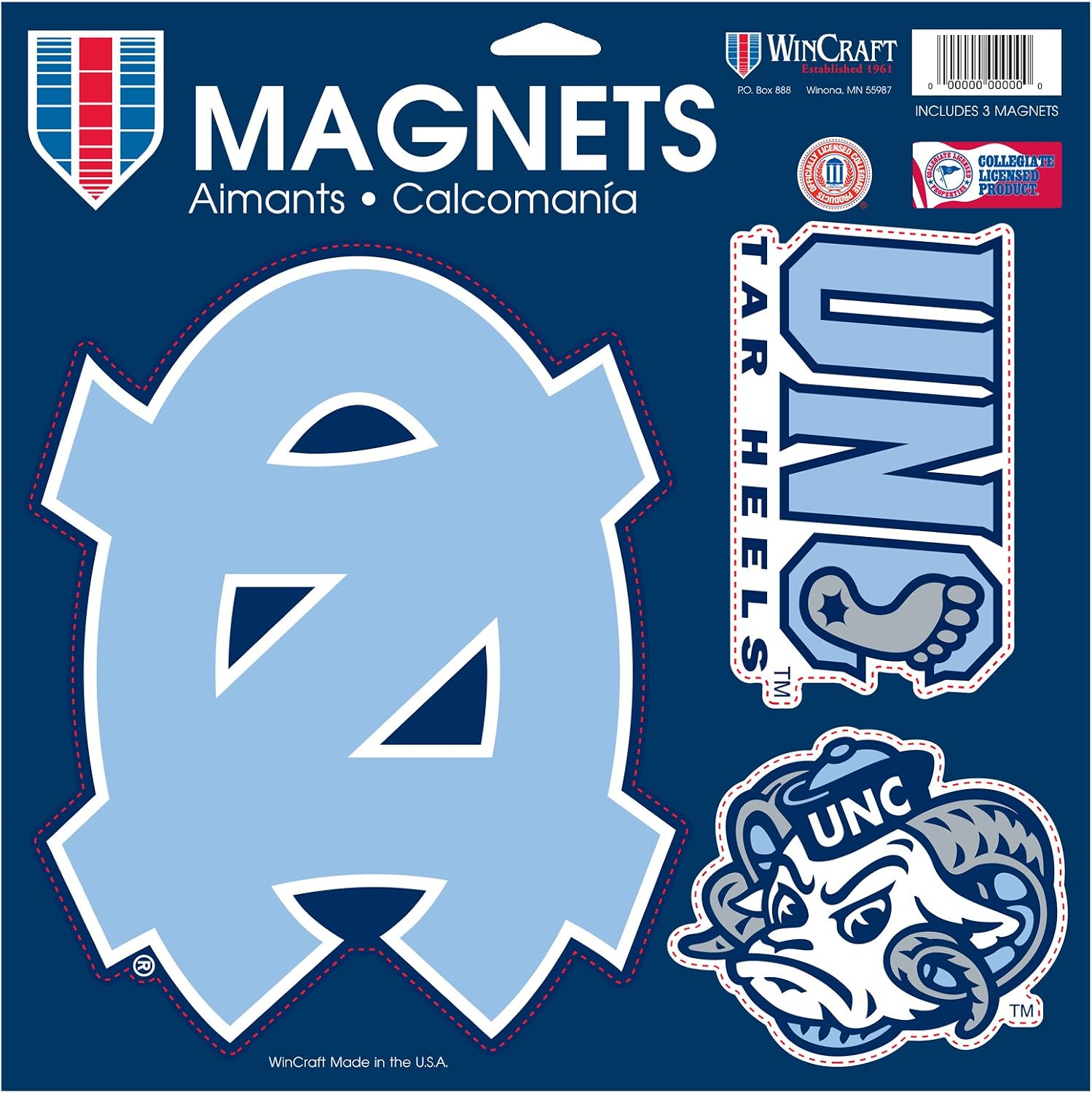 WinCraft NCAA North Carolina Tar Heels Car/Fan Magnet, Large/11 x 11-Inch, White