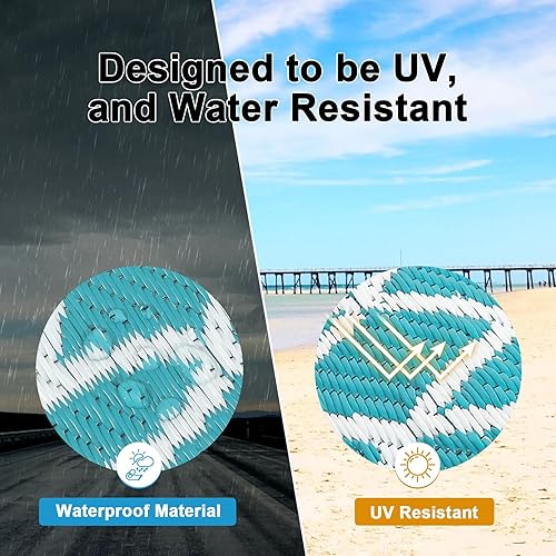 Miniatura 6 de HEBE Alfombra de exterior impermeable de 9 x 12 pulgadas, reversible, alfombra de paja de plástico para caravana, camping, interior y exterior,