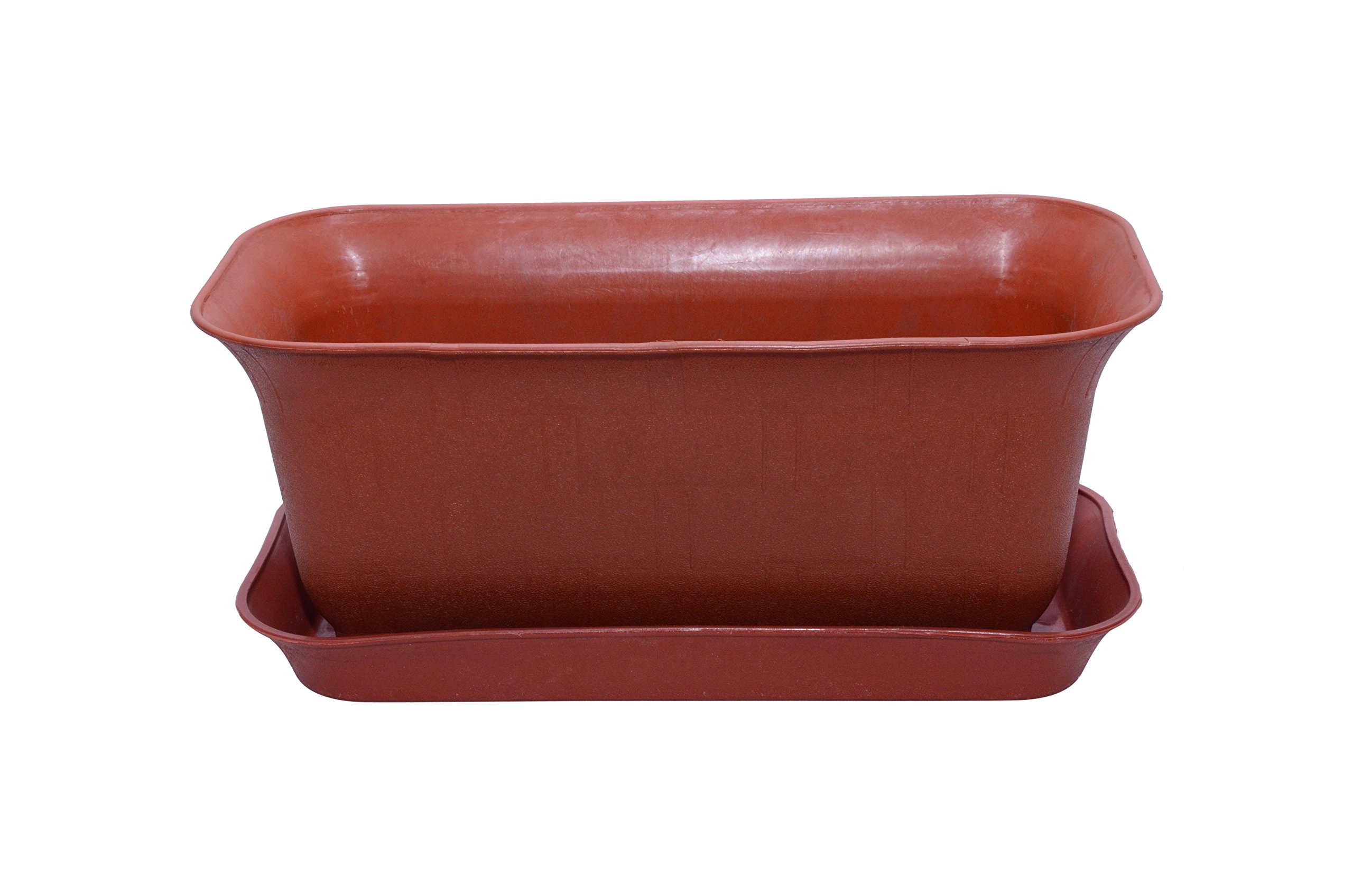 GARDENS NEED Window Rectangular Plastic Planter with Bottom Tray Set Pack of 3 (14-inch, Terracotta) (B01MQTT7BH) Amazon Price History, Amazon Price Tracker