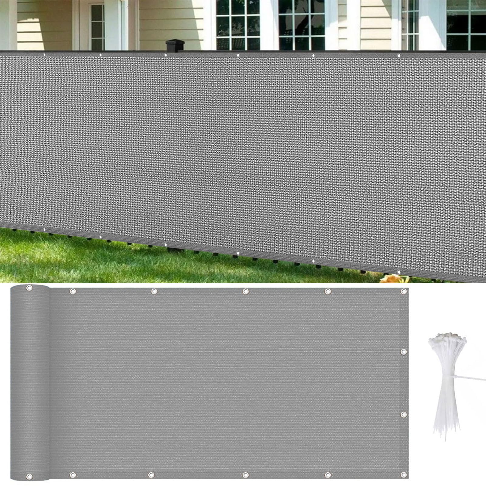 Brise vue balcon en toile grise pour créer un coin de fraîcheur sur votre terrasse