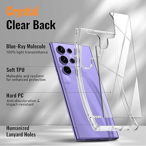 Vista 81 de Oterkin Funda transparente para Samsung Galaxy S24 Ultra, [20 veces antiamarilleamiento] S24 Ultra con 4 bolsas de aire integradas, protección