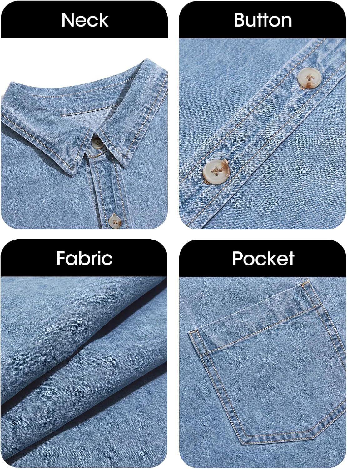 Cicy Bell Womens Oversized Denim Shirt Jean Jacket 2026 Spring Fashion Button Down Shirts Long Sleeve Tops Trendy Shackets - Image 7