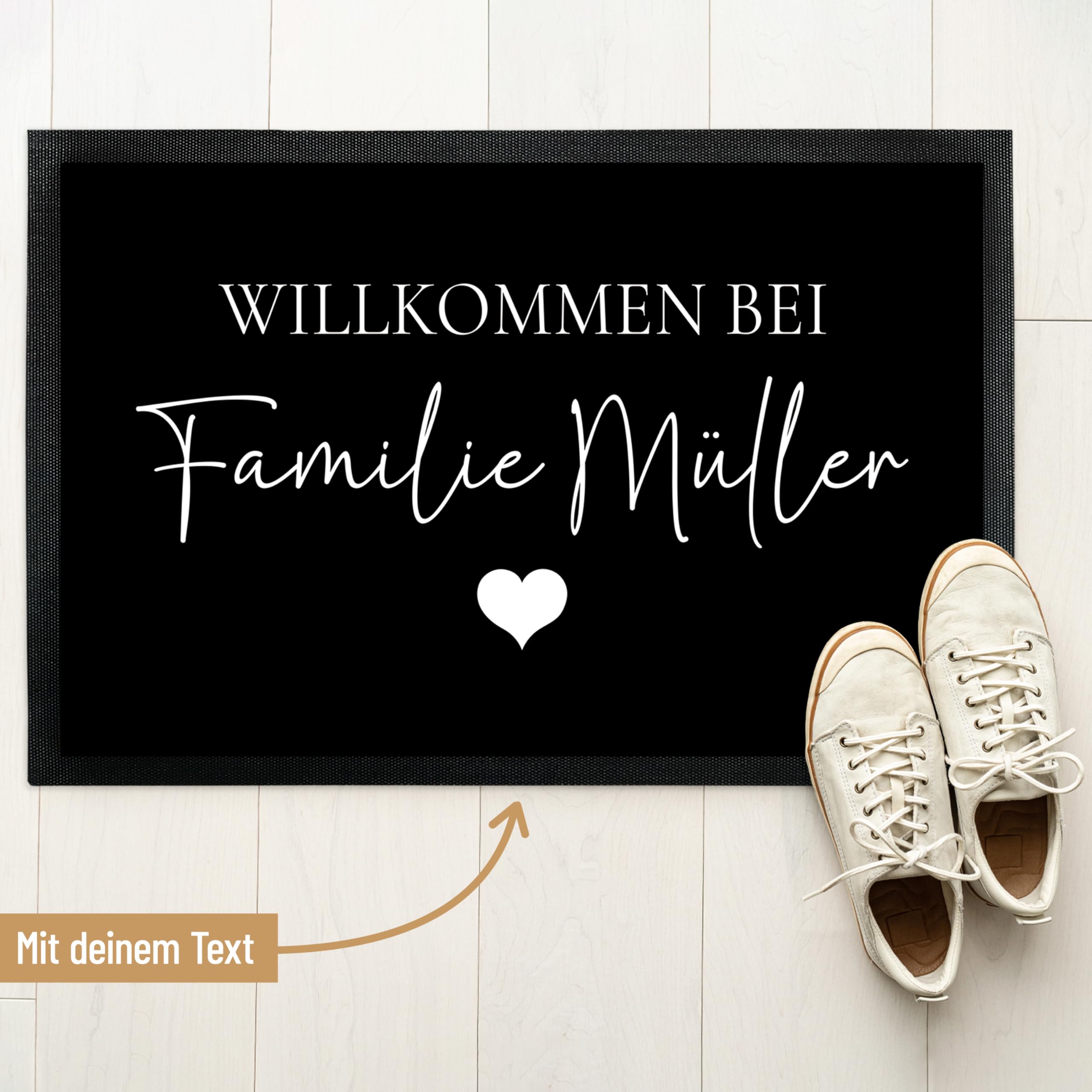 True Statements Personalisierte Willkommensmatte Fußmatte, rutschfest, 120 x 80 cm