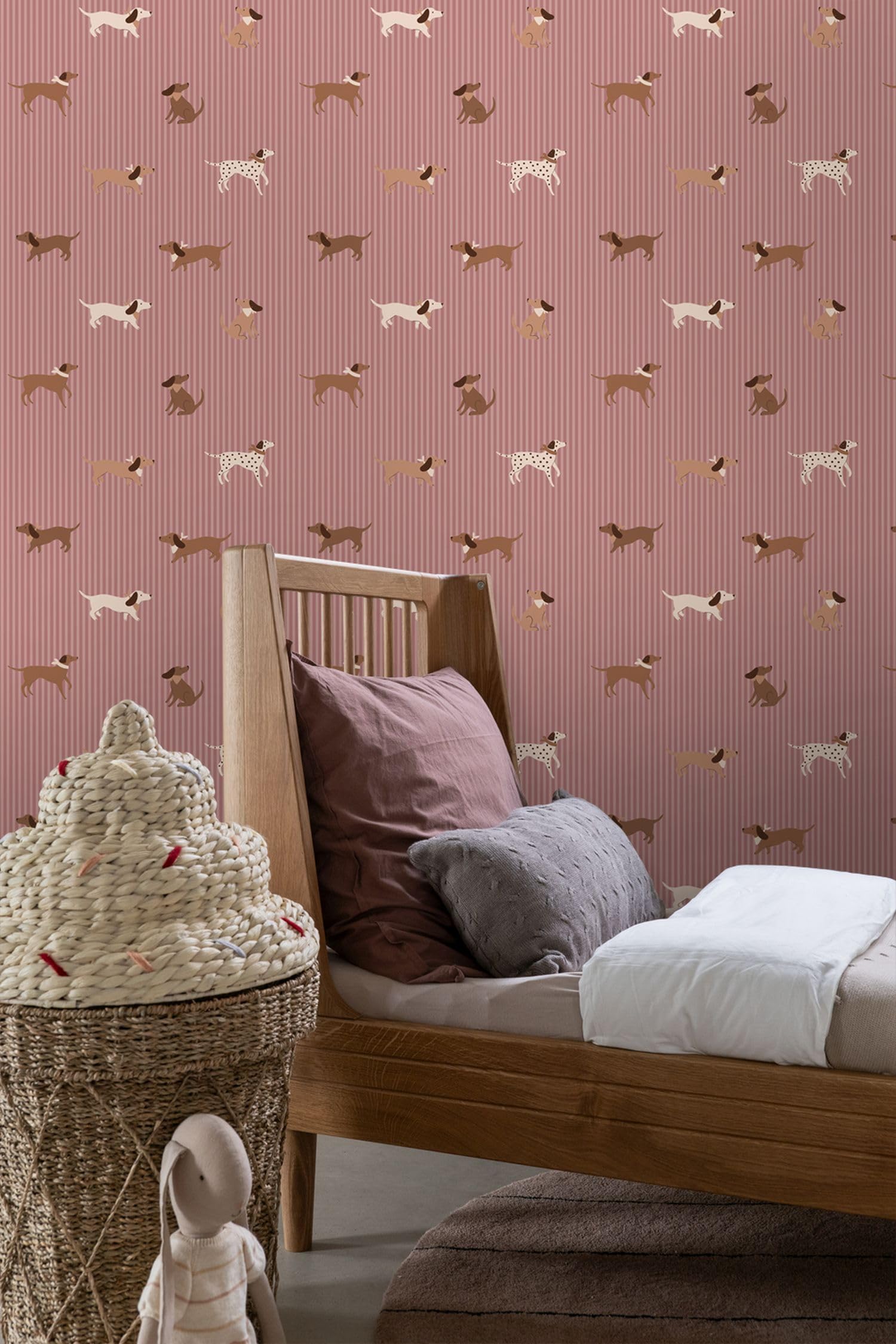 ESTAhome Tapeta psy fioletowego mauveIbrązowym 50 x 900 cm
