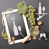 Vista 6 de MAYJOYDIY Plantilla de copa de vino, plantilla de botella de vino, diseño de cóctel de cerveza, plantilla de botella de champán de vino de 11.8 x