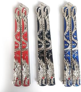 Butterfly Dragon Desk Fidget Comb – Red-Eyed Dragon Embossing, Lightweight Metal Combs, Great Fun to Comb Hair, Juggling Show & Perfect Display Pieces(1065)
