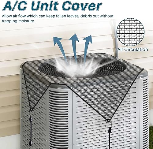 Vista 6 de COARBOR Cubierta de unidad de aire acondicionado para exteriores, de 28 x 28 pulgadas, de malla, para aire acondicionado, compresor, condensador