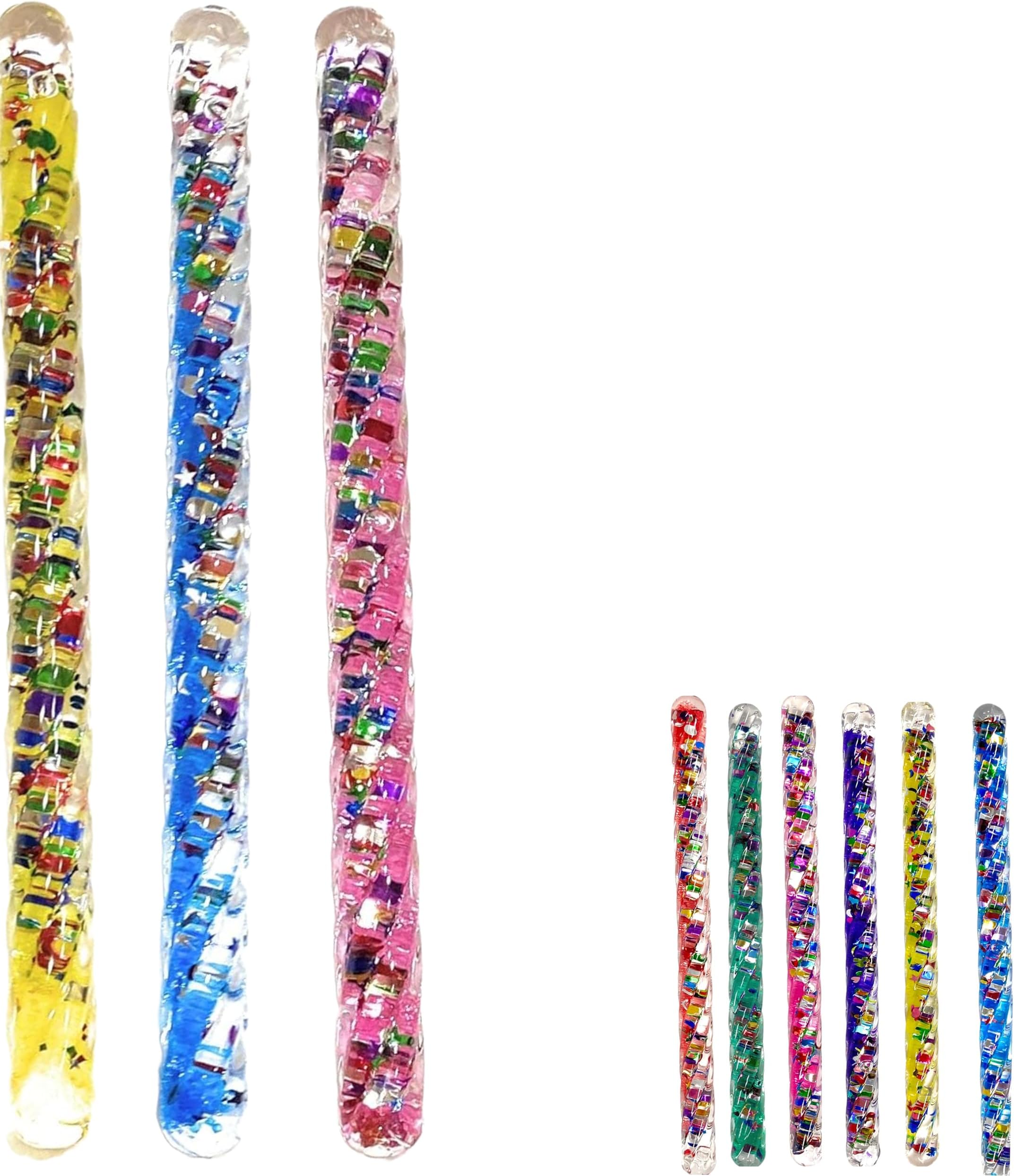 Star Magic Mini Glitter Wand Hand Fidget Toy Set of 3 Randomly Selected Colors Wonder Wand (6 Inch)