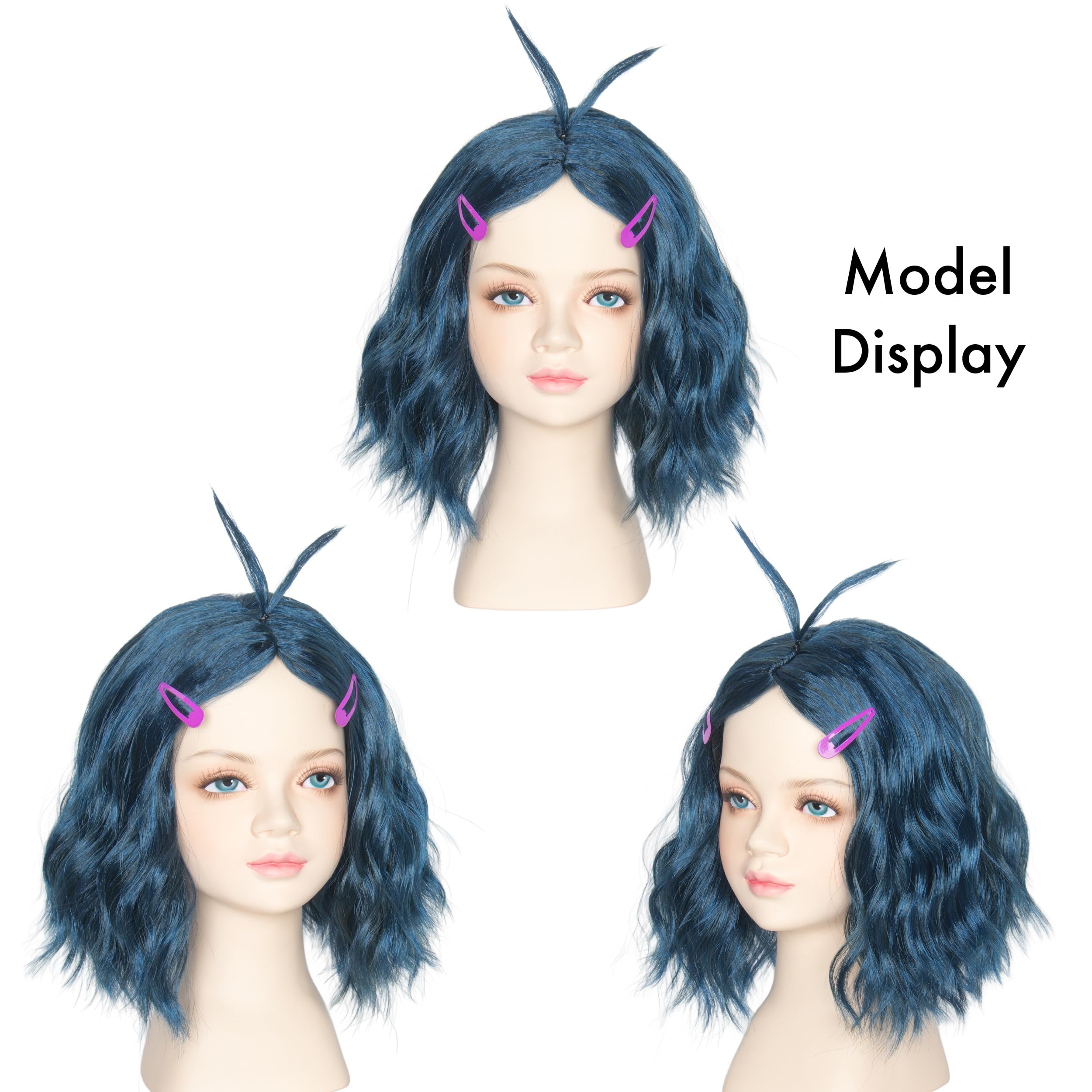 Green Oompa Loompa Wig Womens Kids' Green Wavy Wig With White