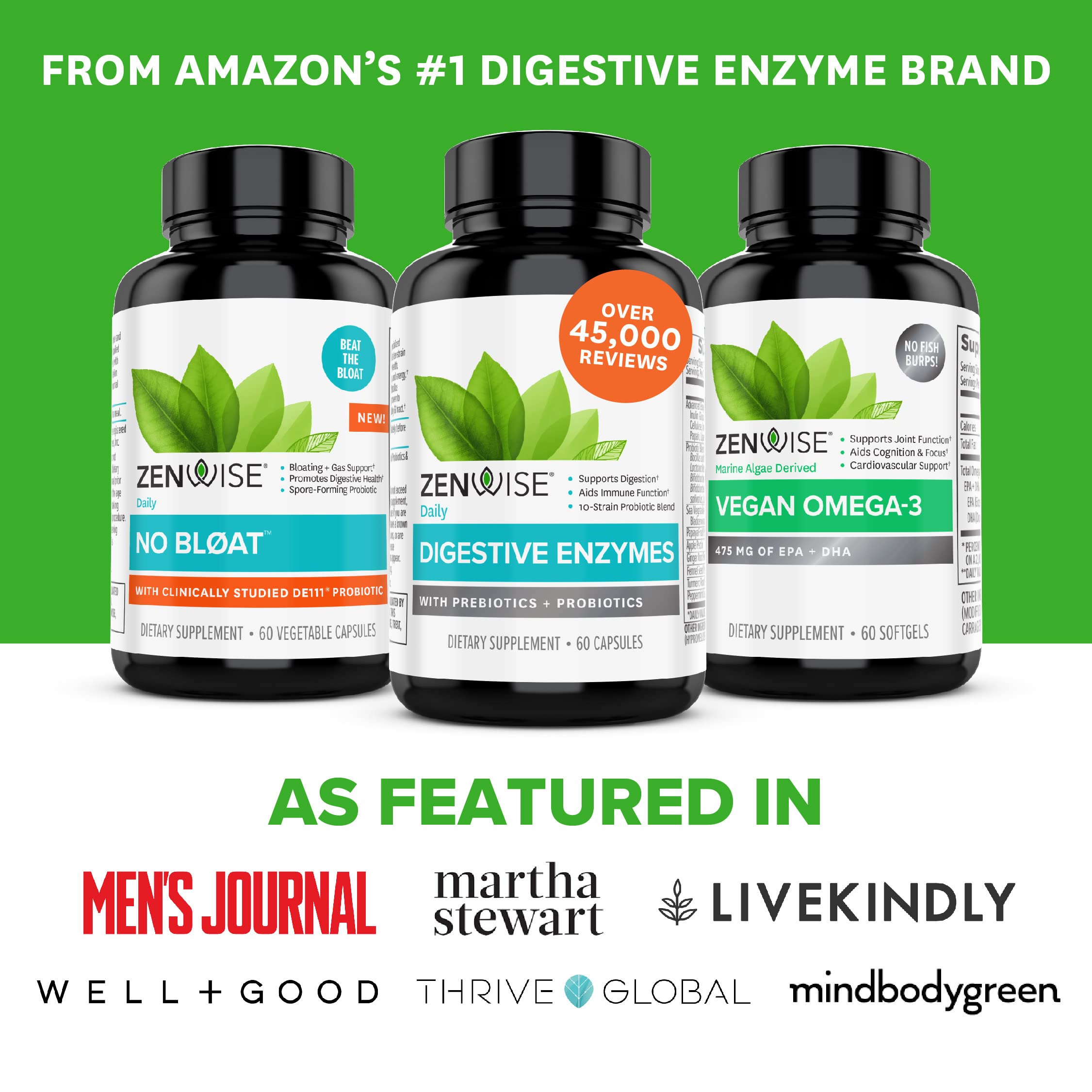 Zenwise Digestive Enzymes Plus Prebiotics & Probiotics Supplement, 180