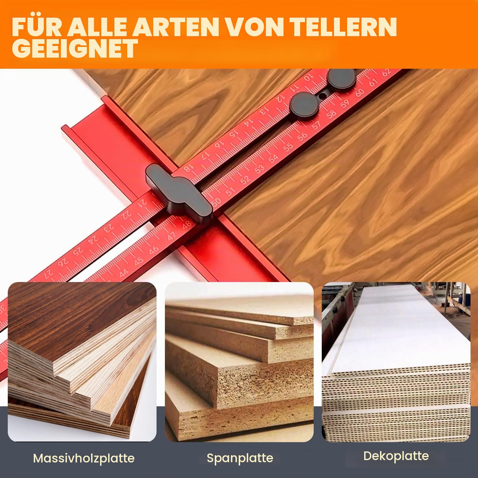 Multifunktionale 4-in-1-Fräsrillenhalterung, Aluminiumlegierung, verstellbare Fräs-Werkzeug, Kreisvorrichtung, Schneidführung für Holzbearbeitung (Verlängerung)
