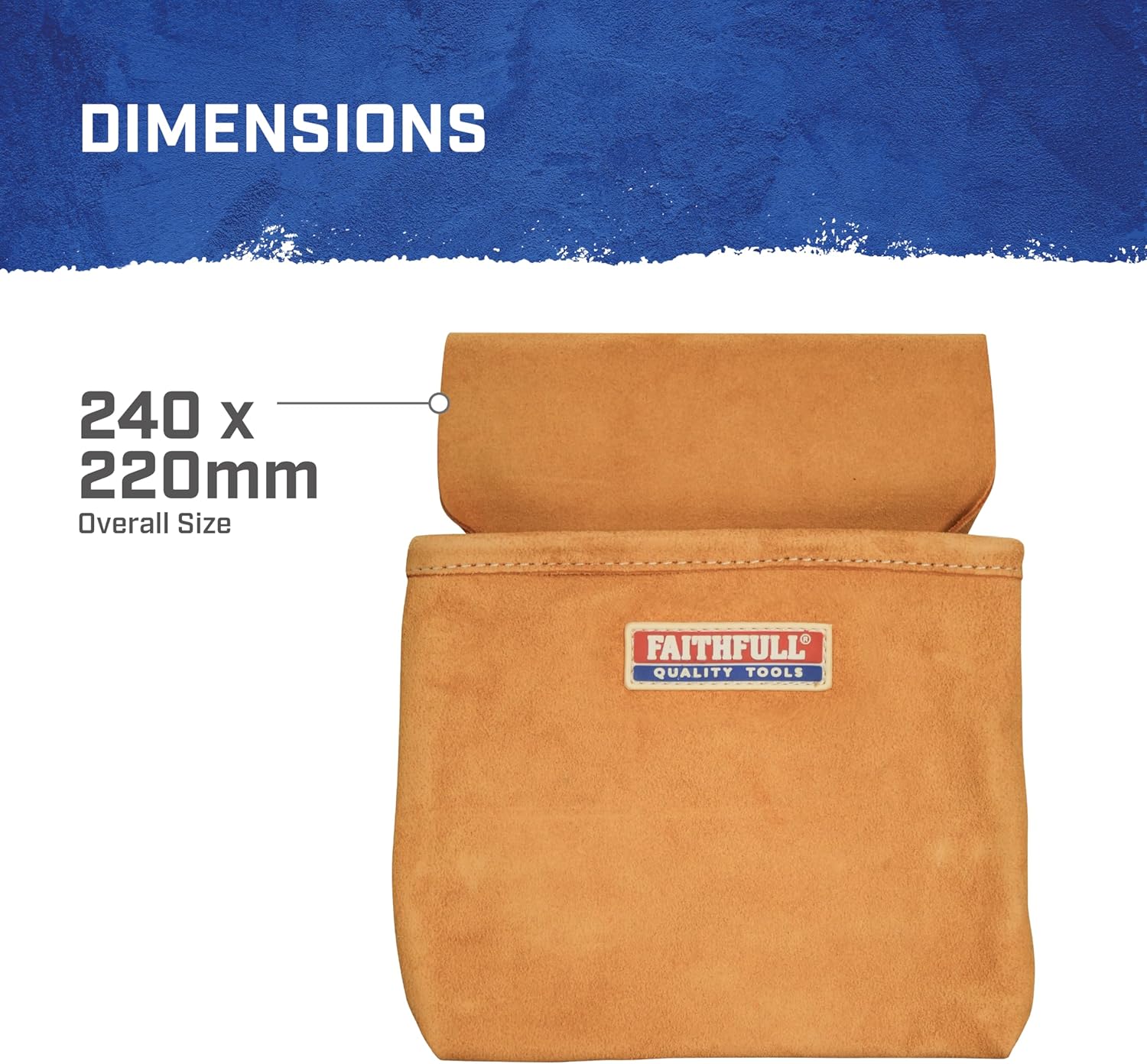 Faithfull FAINP1 Nail Pouch - Single Pocket, Brown, 3.5 cm*27.5 cm*24.0 cm