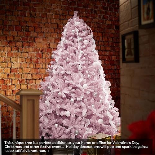 Miniatura 7 de Árbol de Navidad artificial Casafield de abeto rosa de 6 pies de alto con soporte de metal resistente