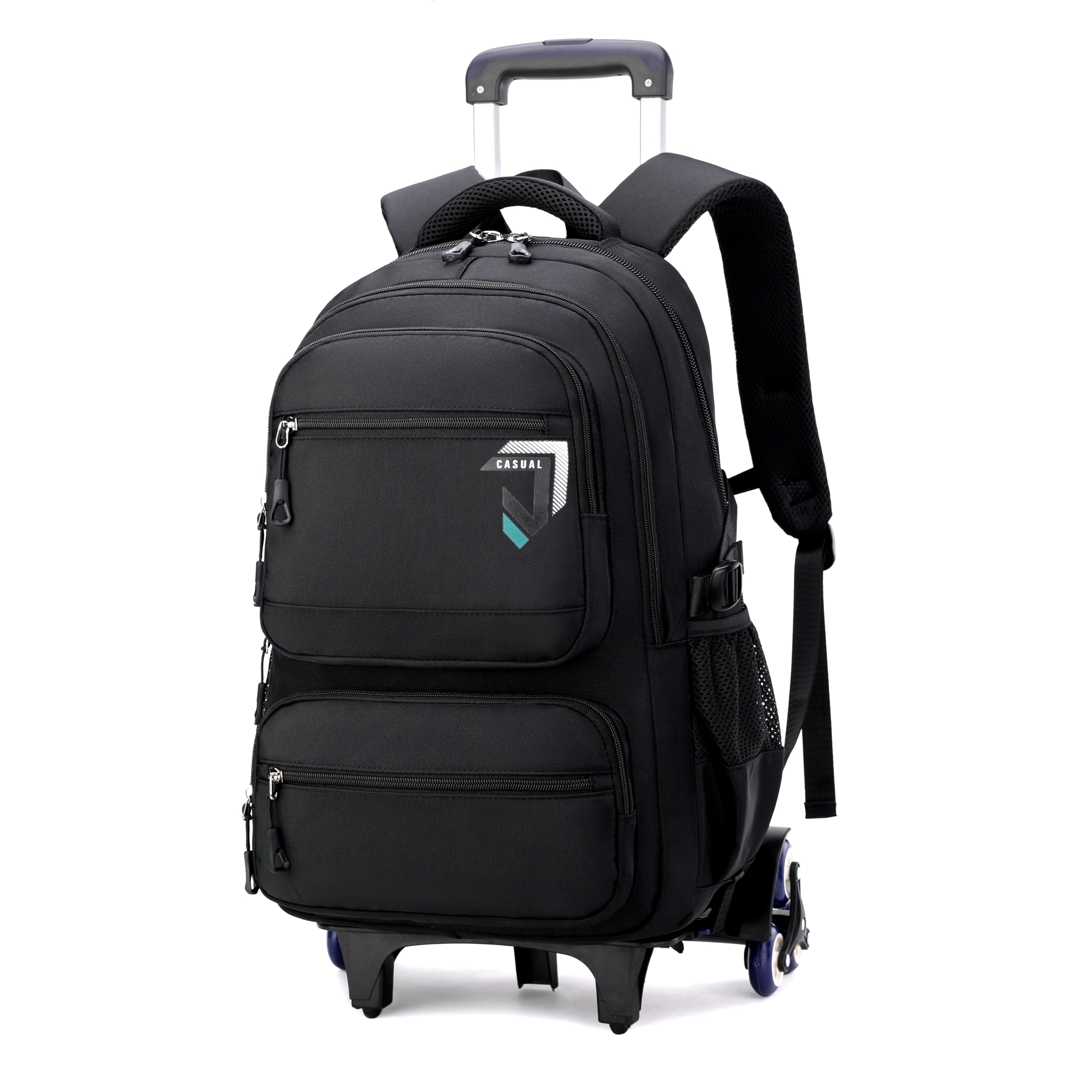 Rolling Backpack for Boys Backpack with Wheels for Kids Roller Laptop School Bag Trolley Bookbag