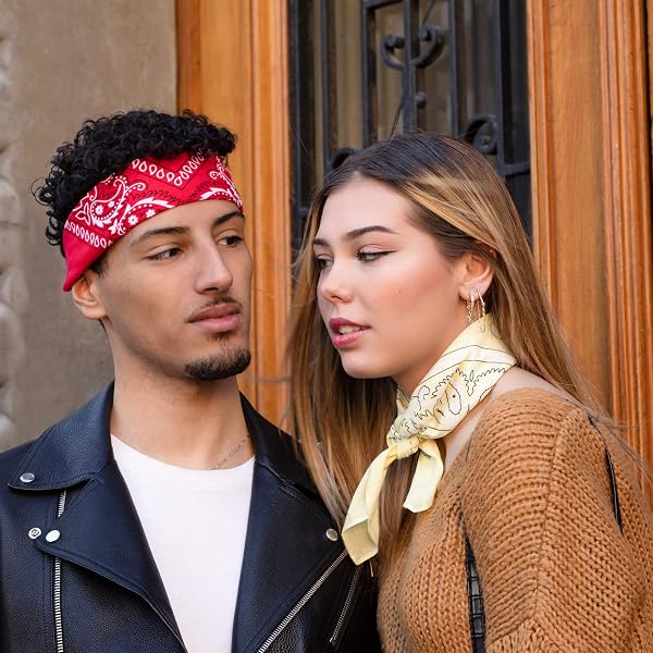 EL BANDANA - Lote de bandanas 100% Algodon de primera calidad Paisley Panuelo Cabeza Cuello Bufanda - Juego de 5/10/20 - 5