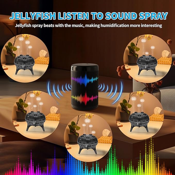 Difusor de Aromas BOHOFAM Jellyfish 250ML con Luces y 4 Aceites miniatura 3