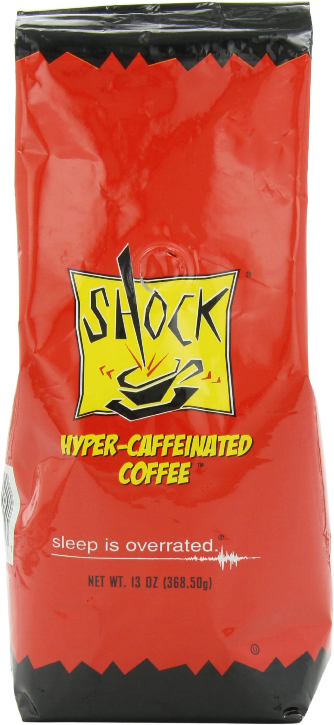 Shock Hyper-Caffeinated Ground Coffee, 13-Ounce Bags (Pack of 3)