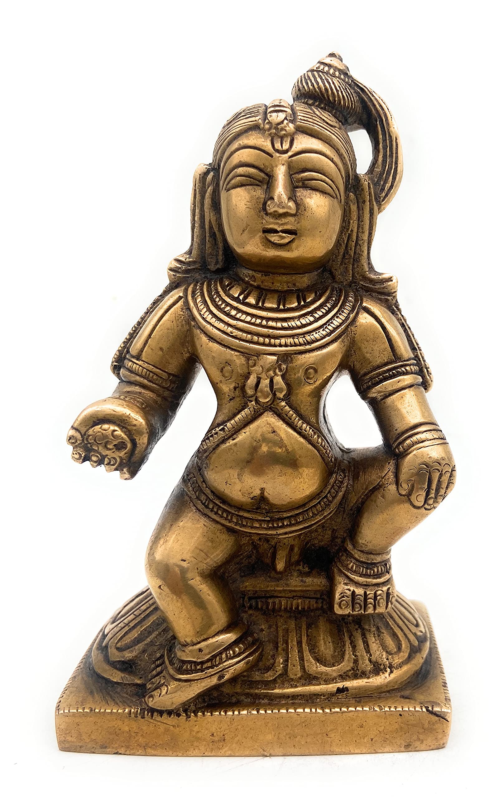 Statue Krishna En Laiton 15 Pouces - Artisanat Indien Pour Maison Ou Bureau