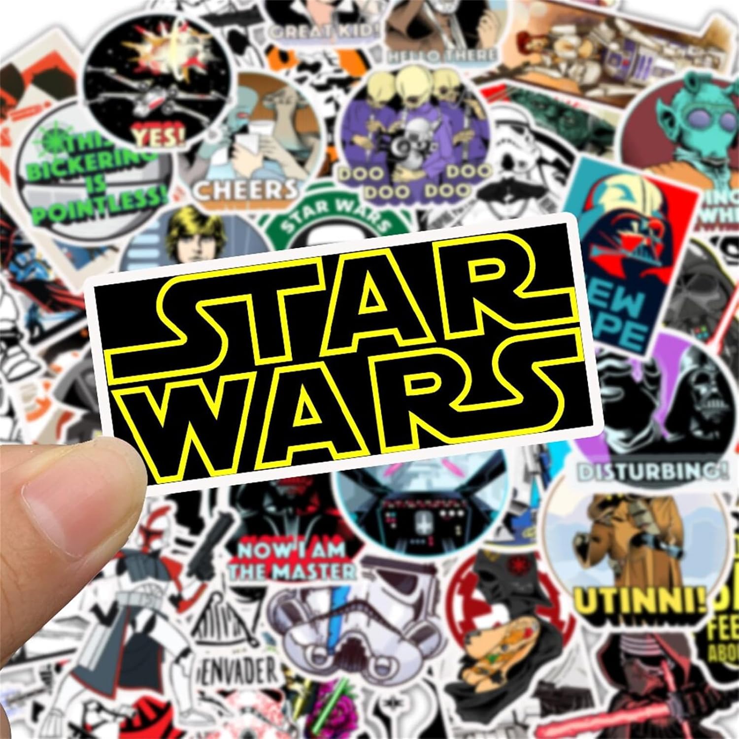 Cartoon Star War Stickers for Kids, 50pcs Vinyl Waterproof Cool Movie Decal for Water Bottle Laptop Toy Sticker for DIY Decorate Bumper Phone Hard Hat Kids Teens Gifts - Image 7