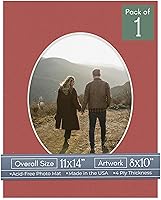 Vista 66 de CountryArtHouse Marco ovalado de 11 x 14 pulgadas, sin ácido, con núcleo blanco, corte biselado para fotos de 8 x 10 pulgadas, se adapta a marcos