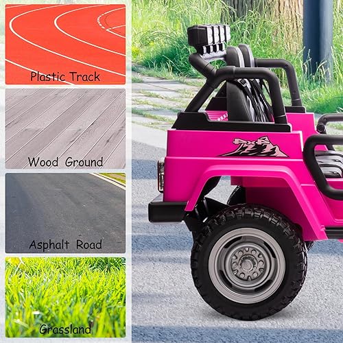 Miniatura 7 de OTTARO Camión de automóvil de 2 plazas vehículos eléctricos grandes de 12 V autos eléctricos de 2 plazas con control remoto suspensión de resorte