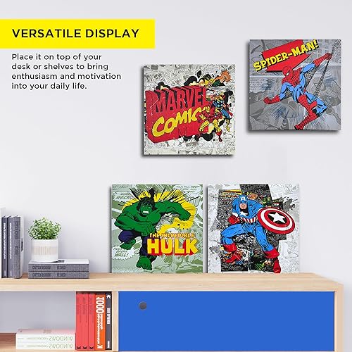 Miniatura 3 de POP Creations Lienzo de pared con licencia oficial de la Liga de la Justicia - Decoración de póster de DC Comics de 3 piezas, lienzo estirado de 24