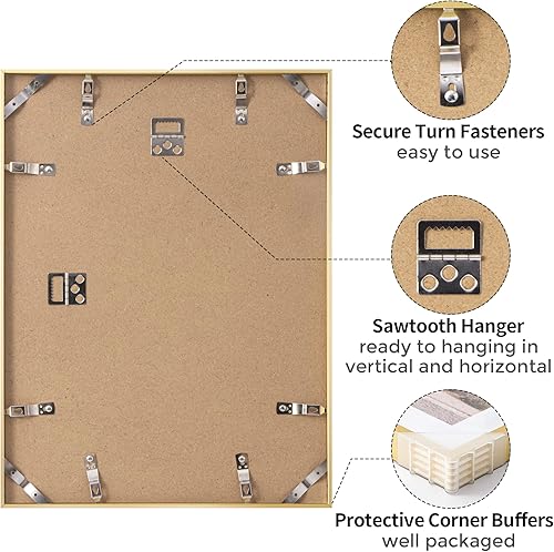 Miniatura 5 de Portarretratos de metal de 12 x 16 pulgadas, marco de aluminio de 12 x 16 pulgadas con vidrio inastillable, muestra fotos de 9 x 12 pulgadas con
