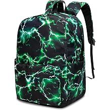 BLUEFAIRY School Backpack for Boys Teenagers Elementary Middle School Book Bags for Kids Ages 6-8 8-10 17Inch Bookbag for Child with Laptop Compartment Mochilas Escolares para Ninos Lightning Green