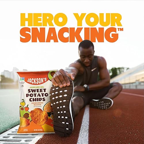 Miniatura 7 de Jackson's Chips de nacho habanero de batata hechos con aceite de aguacate prémium (5 onzas, paquete de 7), apto para alérgenos, sin gluten, sin