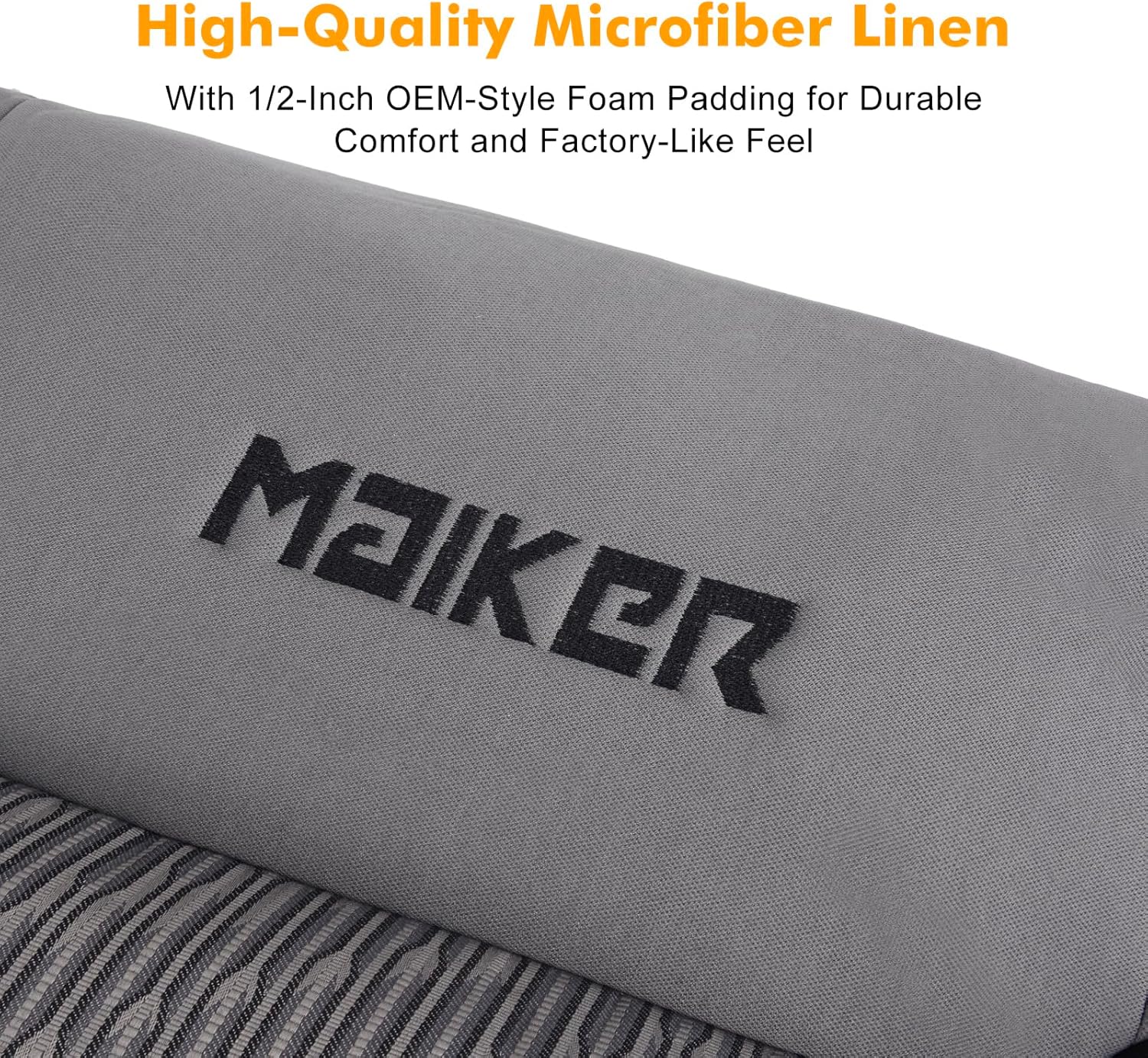 MAIKER OFF ROAD Driver Seat Bottom Replacement Cover, Black Microfiber Leather, OEM Fit, Compatible with Toyota Tundra 2014-2018 Seats