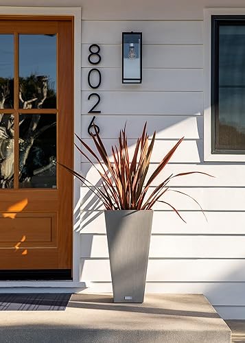 Miniatura 4 de Veradek Maceta cónica de resina V para interiorexterior (26 pulgadas, gris)