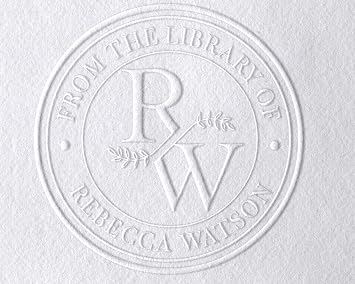 Book Embosser Personalized | Ex Libris | Floral Book Stamp | Personalized Teacher Stamp | Custom Library Stamp | Monogram Self-Inking Wood Handle Stamp from The Library of Wood