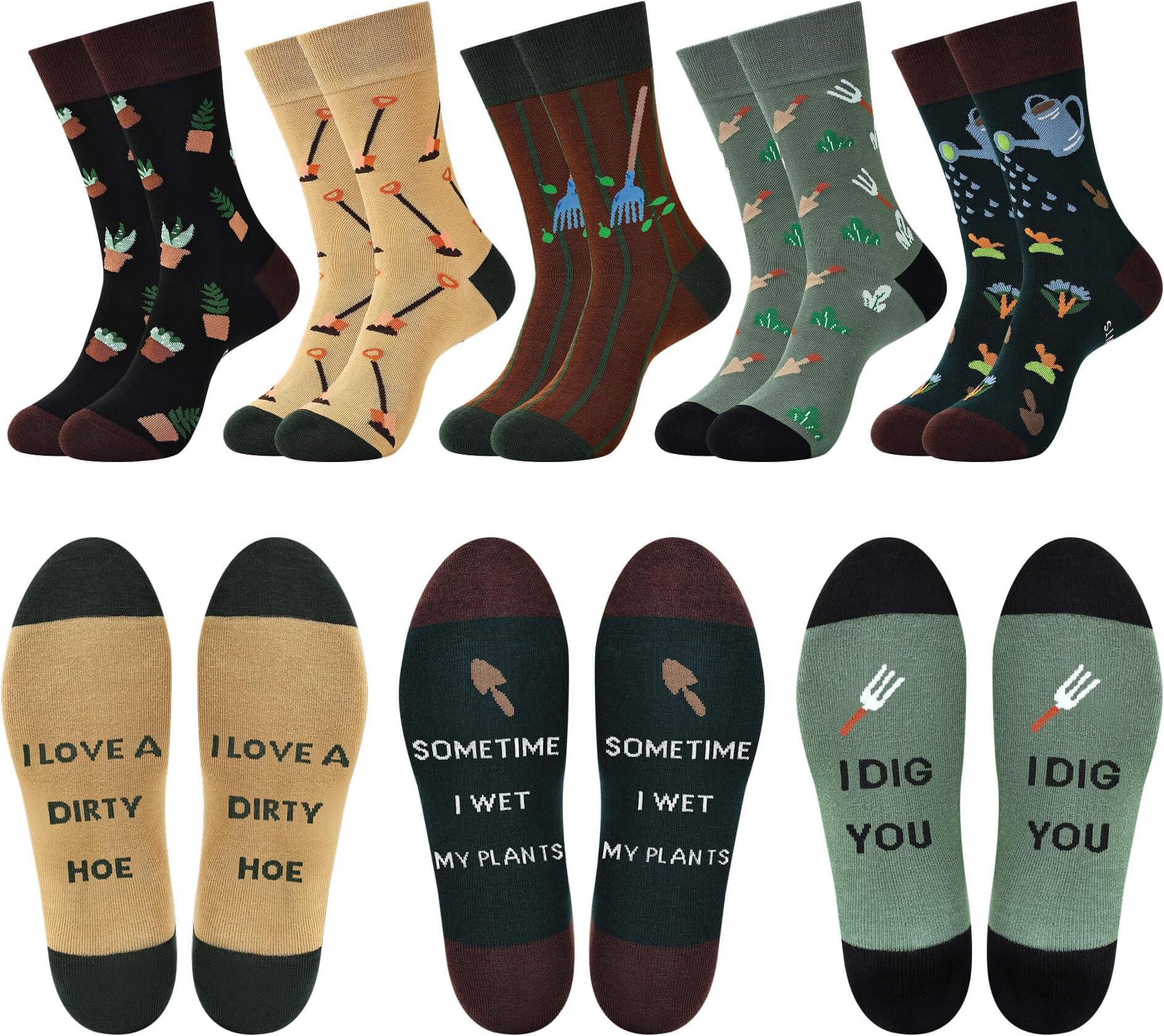 Belloxis Mens Socks 9-11 Multipack Funny Funky Fun Socks Calf Socks Dress Cotton Socks Gifts for Dad Gifts for Him