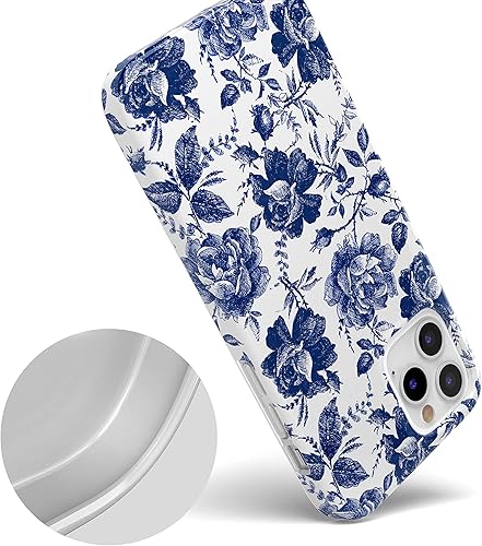 Miniatura 3 de Casely Funda floral para iPhone 1212 Pro Coqueta rosa a la fama Rosa azul y blanca Diseño clásico ultra delgado