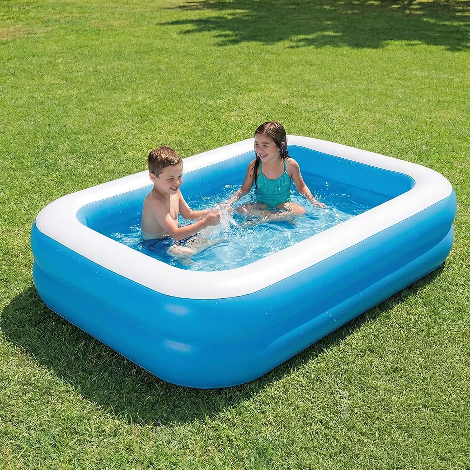 Hellion Inflatable Family Swimming Pool, Extra Large 7ft Kids & Adults Pool, 3-Layer Outdoor Bath Tub (Without Pump)-image-25