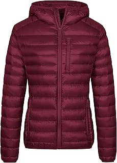 Wantdo Women's Lightweight Packable Down Jacket Hooded Insulated Coat