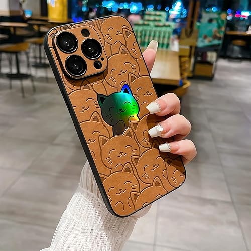 Miniatura 4 de SPOBIT Funda compatible con iPhone 12 Pro, lindo patrón de gato láser para mujeres y hombres, protección completa de la lente de la cámara, parte