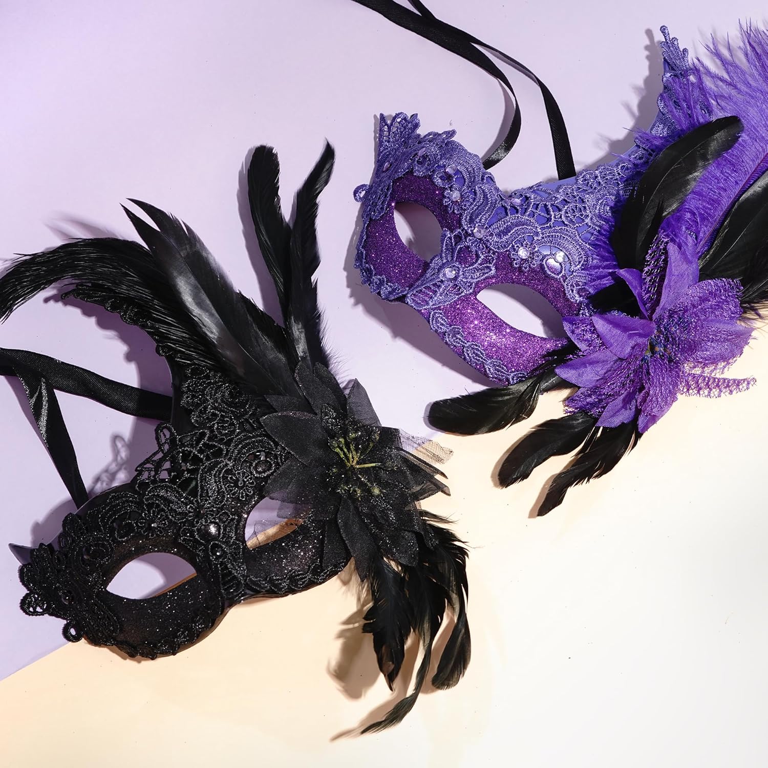 Feather Masquerade Mask Feather Venetian Mask for Women Cosplay Party Halloween Mardi Gras Christmas Masque - Image 7