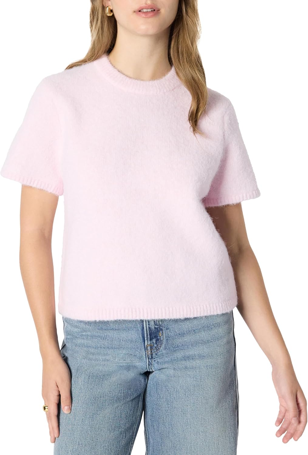 Amazon Essentials (Demi's Pick) Women's Relaxed-Fit Faux Mohair Short Sleeve Sweater Top