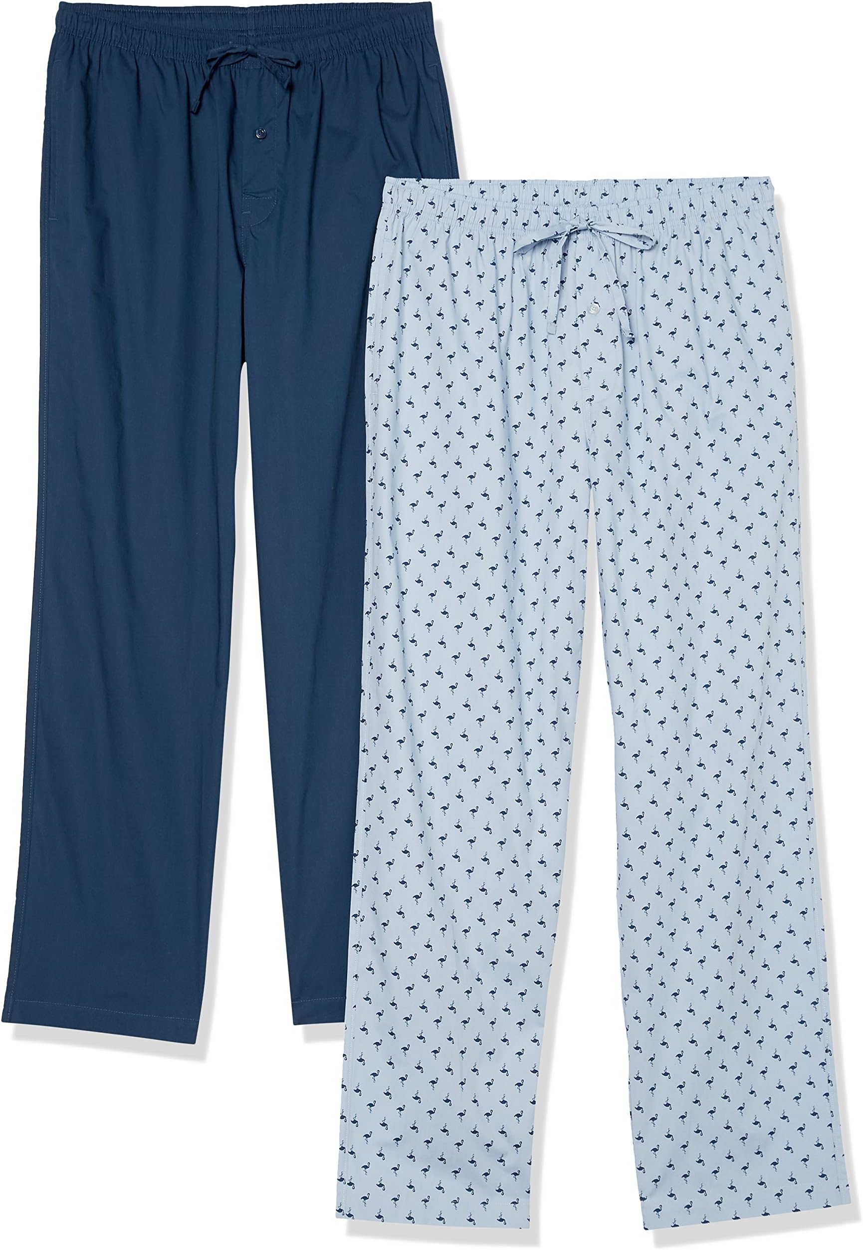 Men's Cotton Poplin Full-Length Pyjama Bottoms, Pack of 2