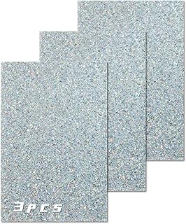 Glitter Acrylic Sheets – 1/8 Inch Thick Both-Side Glossy Panel for Laser Cutting, Sawing, Engraving, Colored Plastic Panel Sheet for DIY Projects, Decoration, Art Crafts (3, White…